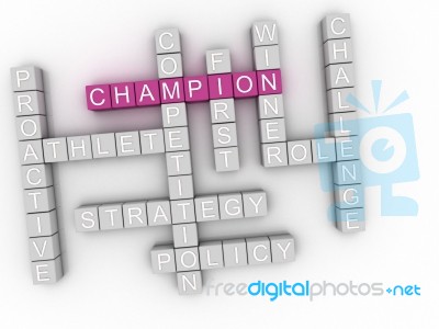 3d Image Champion Word Cloud Concept Stock Image