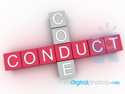 3d Image Conduct Code  Issues Concept Word Cloud Background Stock Image