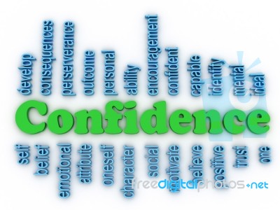 3d Image Confidence In Personal Belief Concept Word Cloud Backgr… Stock Image