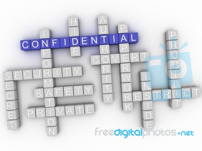3d Image Confidential Word Cloud Concept Stock Image