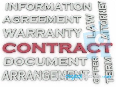 3d Image Contract  Issues Concept Word Cloud Background Stock Image