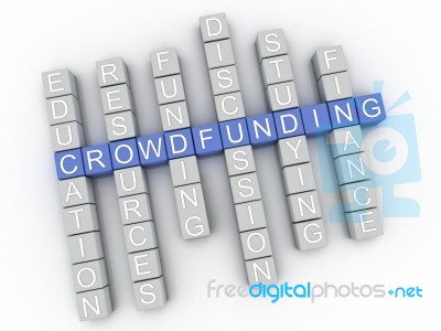 3d Image Crowdfunding Issues Concept Word Cloud Background Stock Image