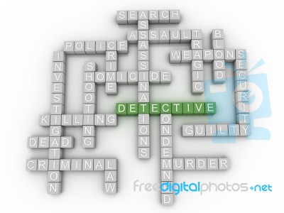 3d Image Detective  Issues Concept Word Cloud Background Stock Image