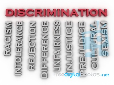 3d Image Discrimination  Issues Concept Word Cloud Background Stock Image