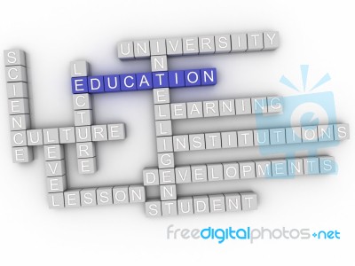 3d Image Education Word Cloud Concept Stock Image