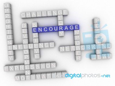 3d Image Encourage Word Cloud Concept Stock Image
