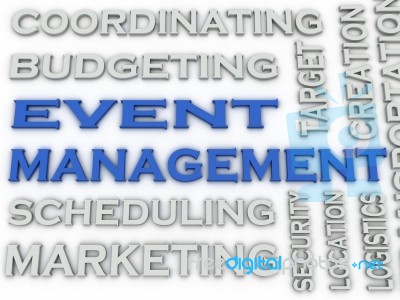 3d Image Event Management Word Cloud Concept Stock Image