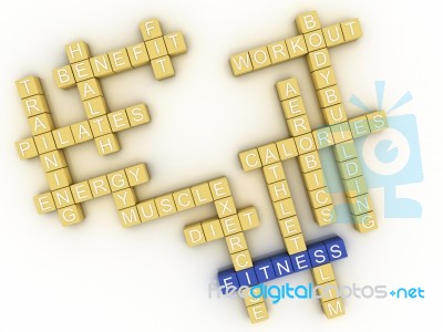3d Image Fitness  Issues Concept Word Cloud Background Stock Image