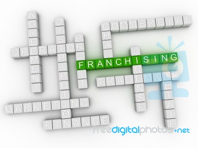 3d Image Franchising Issues Concept Word Cloud Background Stock Image