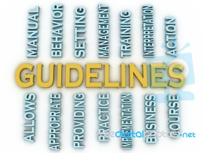 3d Image Guidelines Issues Concept Word Cloud Background Stock Image