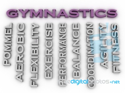 3d Image Gymnastics  Issues Concept Word Cloud Background Stock Image