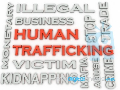 3d Image Human Trafficking Issues Concept Word Cloud Background Stock Image