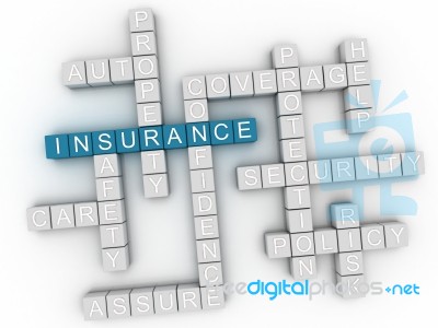 3d Image Insurance Word Cloud Concept Stock Image