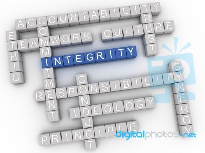 3d Image Integrity Issues Concept Word Cloud Background Stock Image