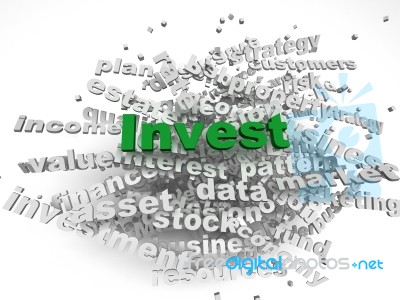 3d Image Invest   Issues Concept Word Cloud Background Stock Image