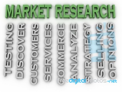 3d Image Market Research Issues Concept Word Cloud Background Stock Image