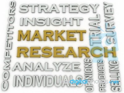 3d Image Market Research Word Cloud Concept Stock Image