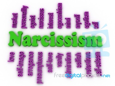 3d Image Narcissism Concept Word Cloud Background Stock Image