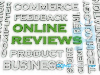 3d Image Online Reviews  Issues Concept Word Cloud Background Stock Image