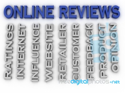 3d Image Online Reviews Issues Concept Word Cloud Background Stock Image