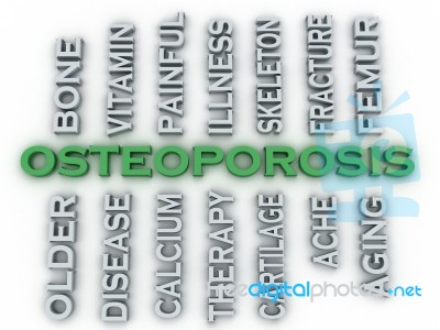 3d Image Osteoporosis Issues Concept Word Cloud Background Stock Image