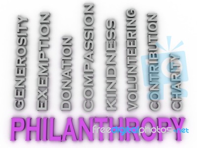 3d Image Philanthropy  Issues Concept Word Cloud Background Stock Image