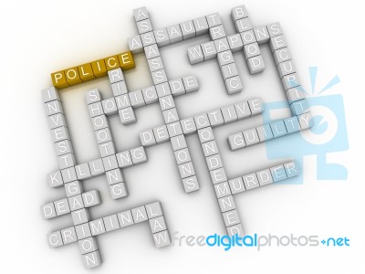 3d Image Police  Issues Concept Word Cloud Background Stock Image