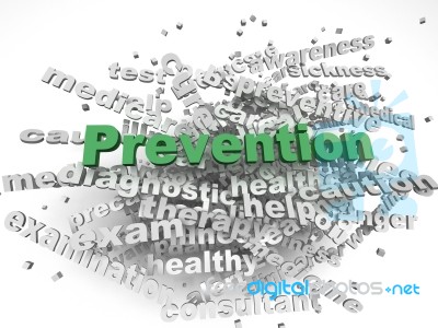 3d Image Prevention  Issues Concept Word Cloud Background Stock Image