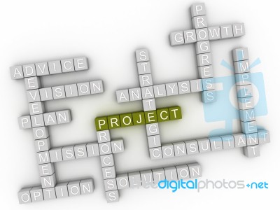 3d Image Project  Issues Concept Word Cloud Background Stock Image