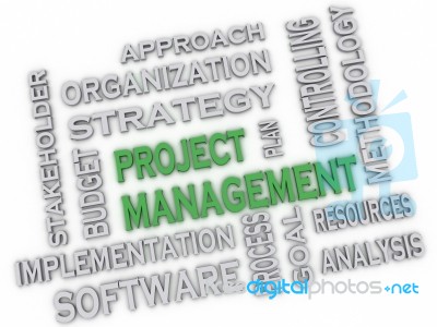 3d Image Project Management Issues Concept Word Cloud Background… Stock Image