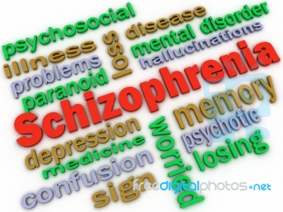3d Image Schizophrenia Concept Word Cloud Background Stock Image