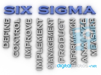3d Image Six Sigma  Issues Concept Word Cloud Background Stock Image