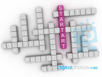 3d Image Startup Word Cloud Concept Stock Image