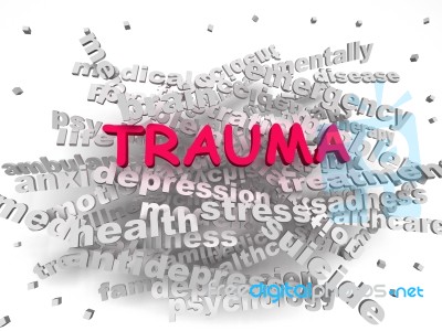 3d Image Trauma Word Cloud Concept Stock Image