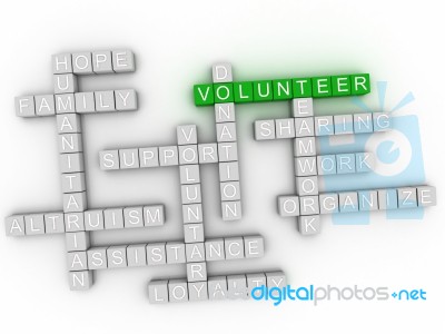 3d Image Volunteer Word Cloud Concept Stock Image