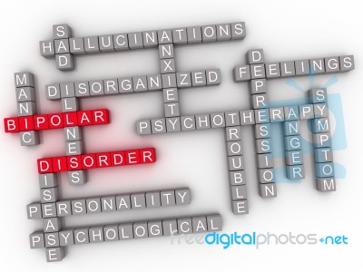 3d Imagen Bipolar Disorder Word Cloud Concept Stock Image
