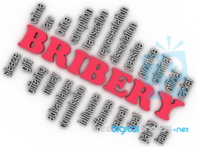 3d Imagen Bribery Concept Word Cloud Background Stock Image