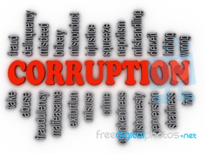 3d Imagen Corruption Concept Word Cloud Background Stock Image