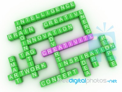 3d Imagen Creativity Word Cloud Concept Stock Image