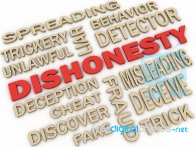 3d Imagen Dishonesty Concept Word Cloud Background Stock Image