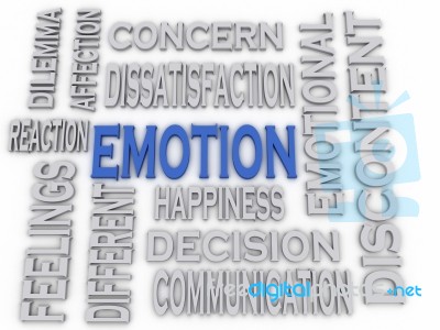 3d Imagen Emotion Concept Word Cloud Background Stock Image