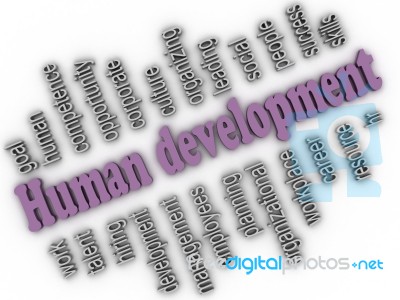 3d Imagen Human Development Concept Word Cloud Background Stock Image