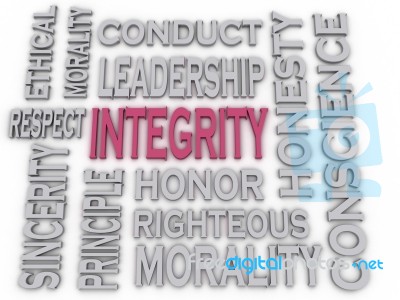 3d Imagen Integrity Concept Word Cloud Background Stock Image