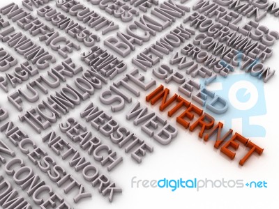 3d Imagen Internet Concept Word Cloud Background Stock Image
