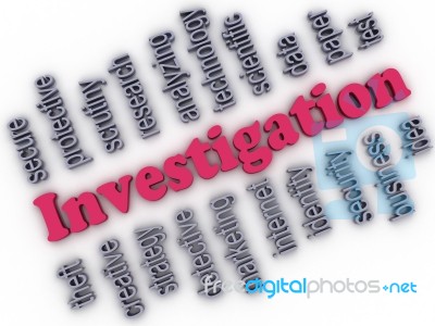 3d Imagen Investigation Concept Word Cloud Background Stock Image