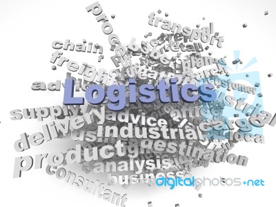 3d Imagen Logistics  Issues Concept Word Cloud Background Stock Image