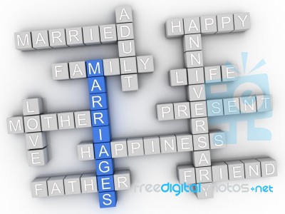 3d Imagen Marriage Word Cloud Concept Stock Image