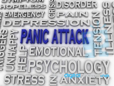 3d Imagen Panic Attack  Issues Concept Word Cloud Background Stock Image