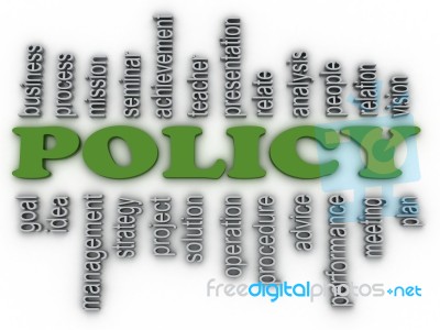 3d Imagen Policy Concept Word Cloud Background Stock Image