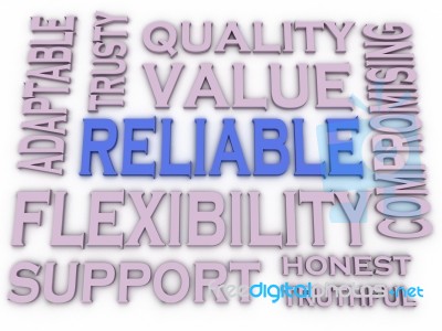 3d Imagen Reliable Issues Concept Word Cloud Background Stock Image